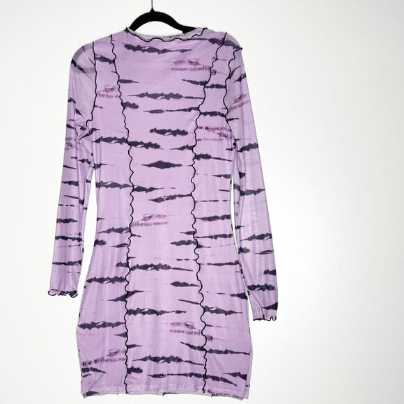 New H&M Tie Dye Whimsy Goth Mesh Dress Divided Women's Size Medium - Picture 2 of 7